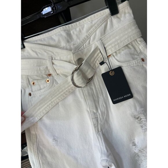 Marissa Webb Travis Denim Pant Off White Stone Wash Womens Size 24 - Picture 7 of 11